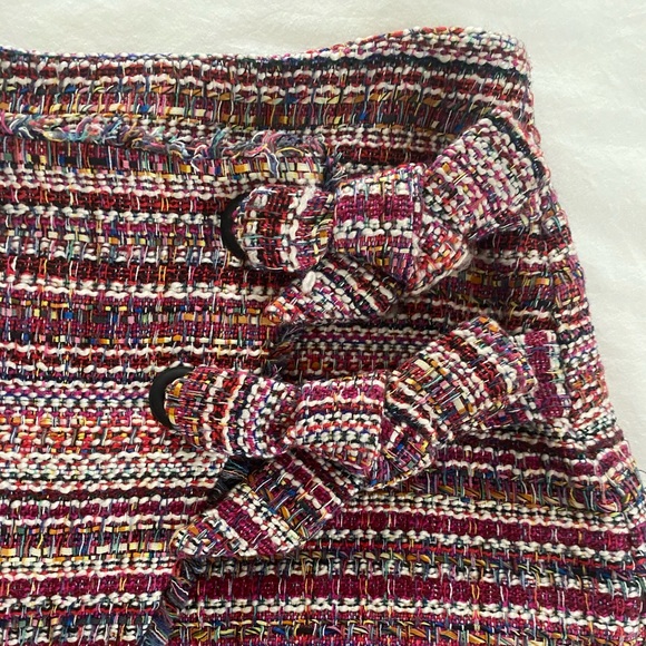 Halogen Asymmetrical Grommet Tie Tweed Skirt - Picture 6 of 8